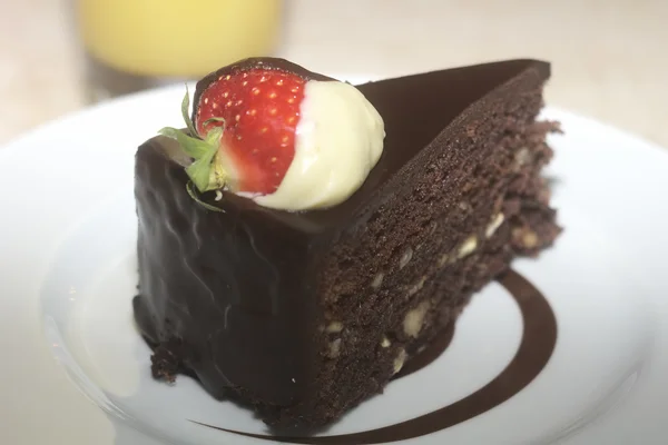 stock image Slice of chocolate cake