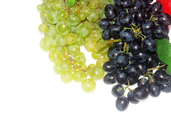 Uvas verdes e vermelhas e maçã — Fotografia de Stock