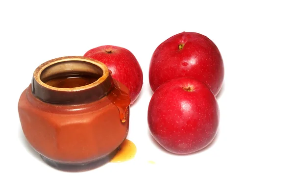 Süßer Honig & Äpfel — Stockfoto