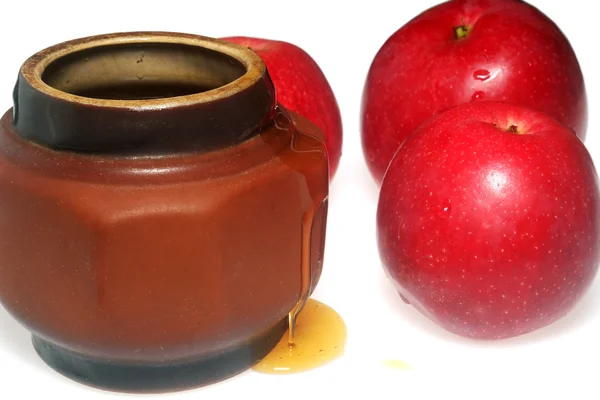 Süßer Honig & Äpfel — Stockfoto