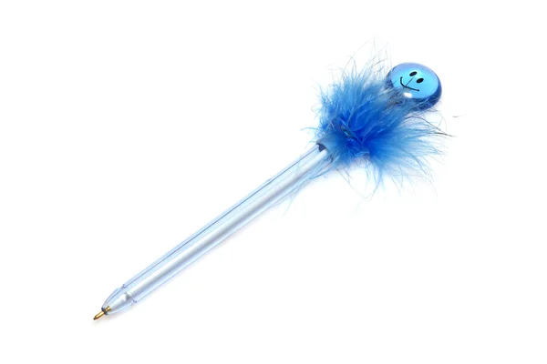 Bolígrafo azul aislado en blanco Imagen de stock