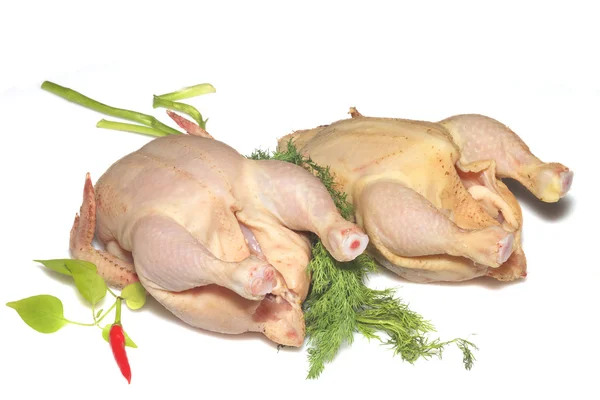 Duas galinhas cruas isoladas Fotos De Bancos De Imagens