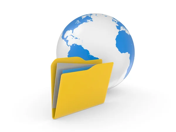 Glob ikona: Folder — Zdjęcie stockowe