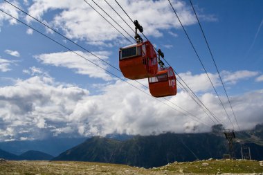 Cable cars in summer clipart