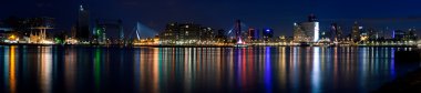 Night panorama of Rotterdam and Mass Riv