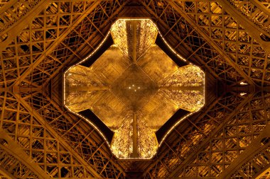 Eiffel Tower by night. Close view clipart