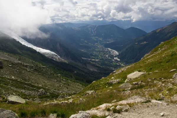 Κοιλάδα του Chamonix, στις Άλπεις Γαλλία — Φωτογραφία Αρχείου