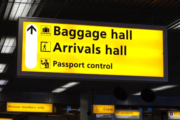 Information sign in airport — Stock Photo, Image