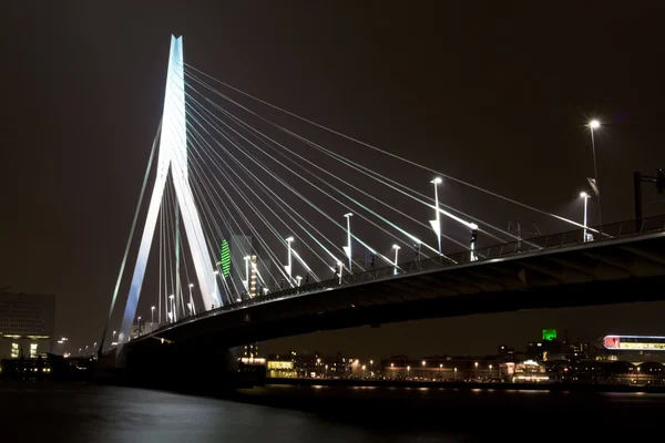 Ночной вид на мост Эразмус — стоковое фото