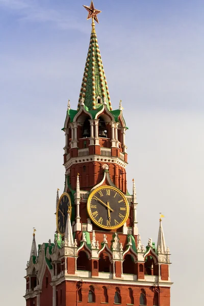 Spaskaya torn eller Moskva Kreml Stockbild