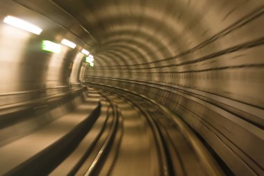 Metro tunnel, blurred motion clipart