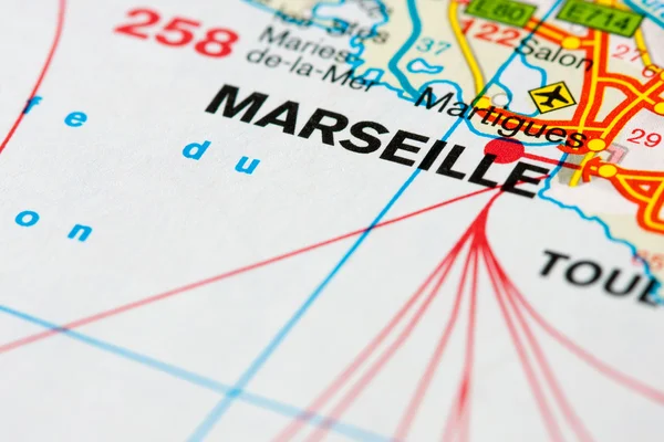 マルセイユ周辺地図します。 — ストック写真