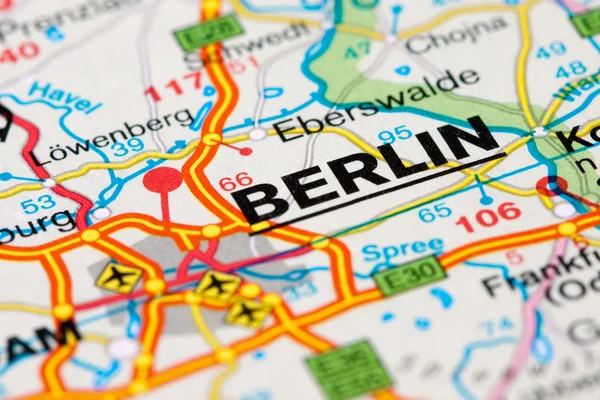 Cestovní mapa okolí Berlína — Stock fotografie