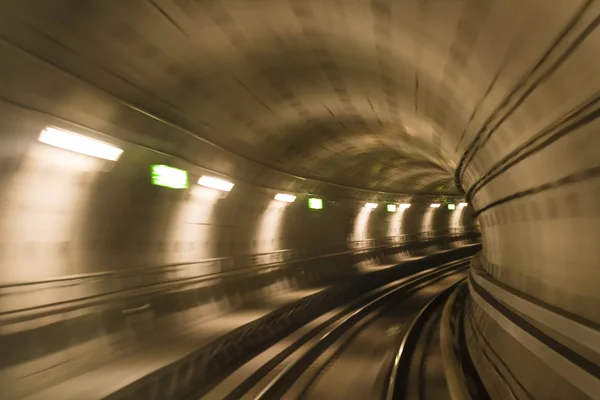 stock image Metro tunnel, blurred motion