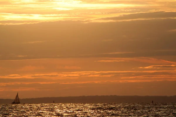 stock image Saling boat. Sunset