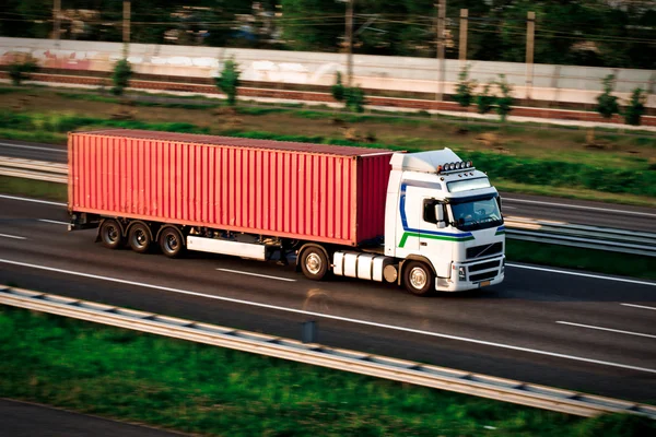 Transport ciężarówki na autostradzie Obraz Stockowy