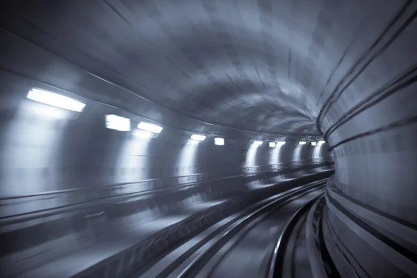 Metro tunnel, blurred motion Stock Photo