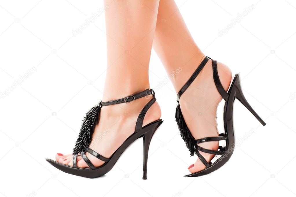 Walking feet of a woman