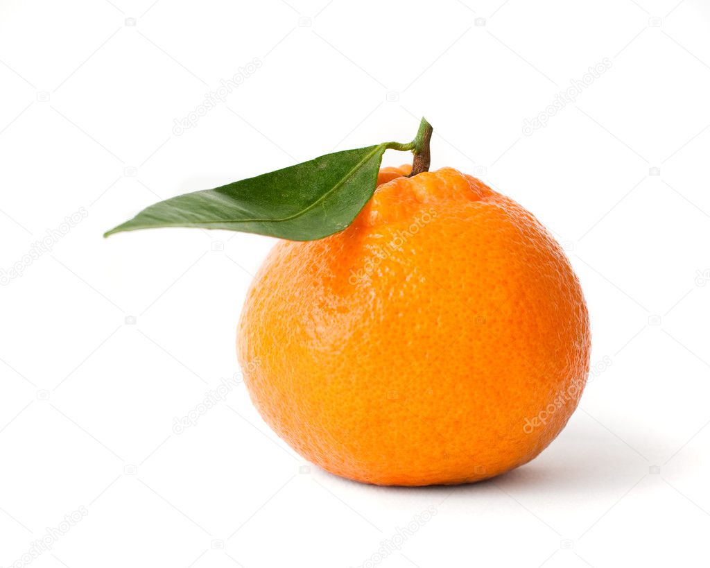 Isolated fresh mandarin