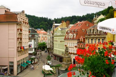 Karlovy Vary. Central street clipart