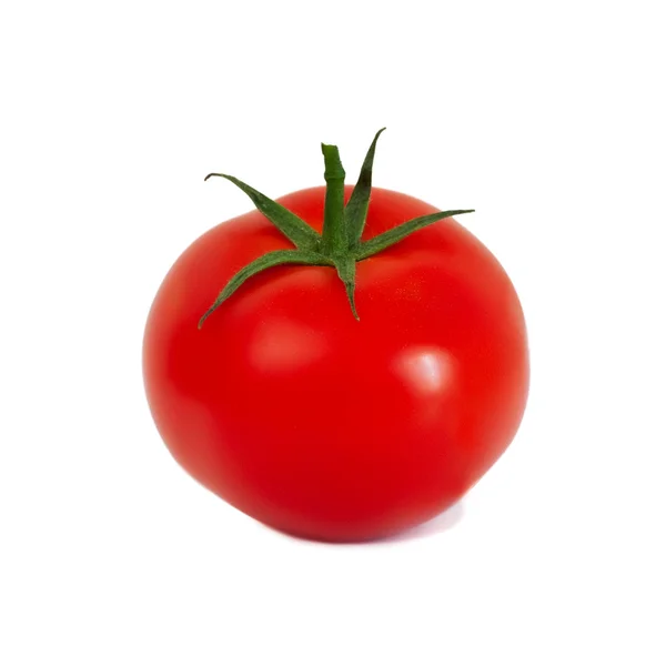 Červená tomate na bílém pozadí — Stock fotografie