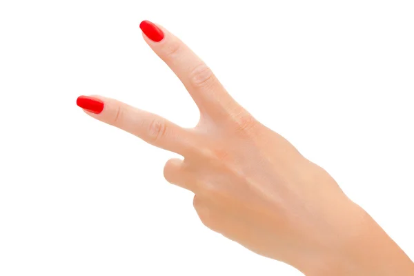 Victory sign. Woman — Stock Photo, Image