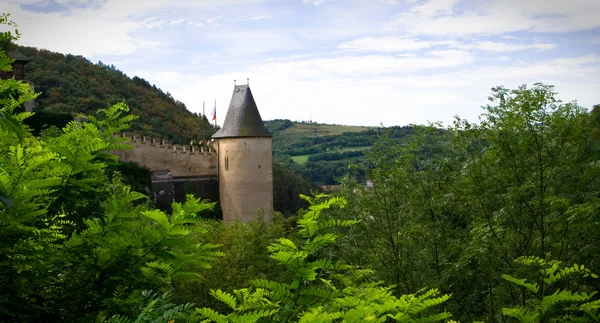 Burgmauer und Turm — Stockfoto