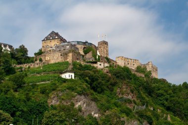 Old castle on hill clipart