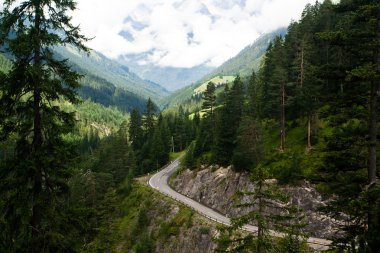 Mountain road in Austrian Alps clipart