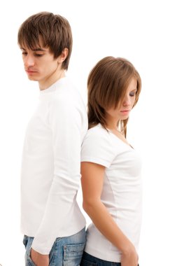 Young couple. Sadness clipart