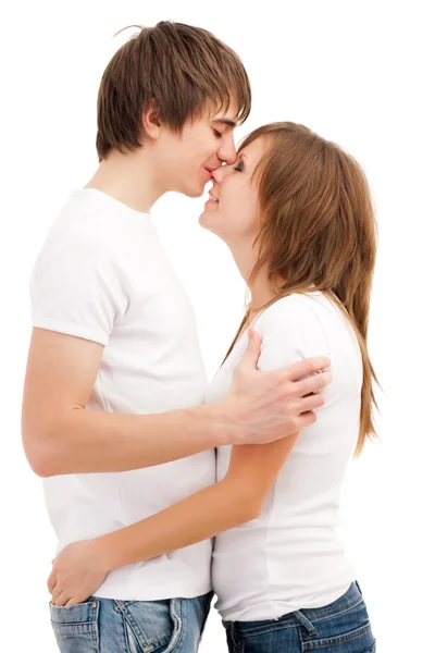 Mężczyzna całowanie kobieta — Zdjęcie stockowe