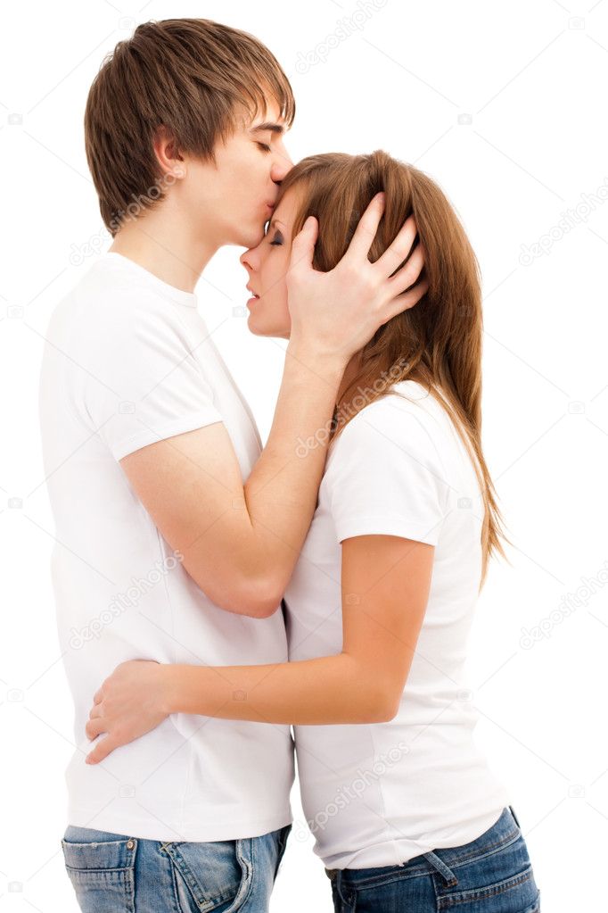Man kissing woman.