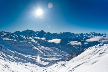 Panorama of winter mountains clipart