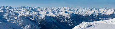 Wide panorama of French Alps