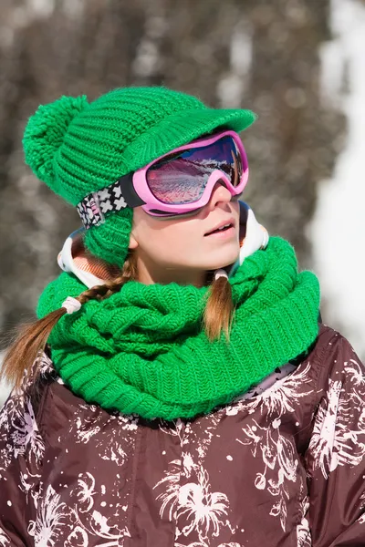 Young skier smiling — Stock Photo, Image