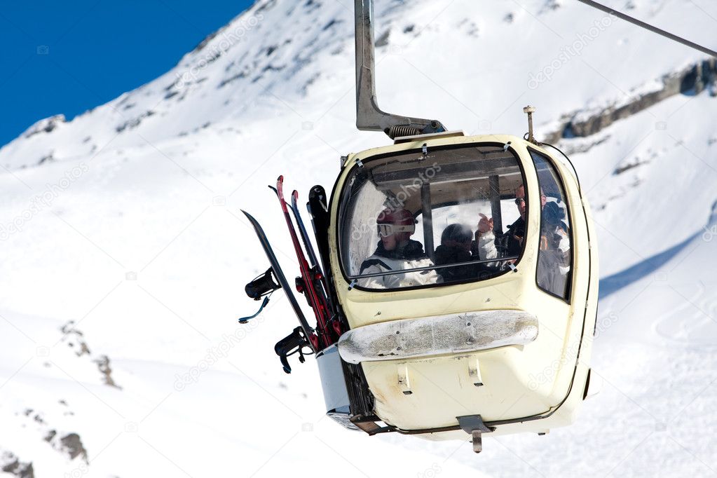 Gondola lift on ski resort