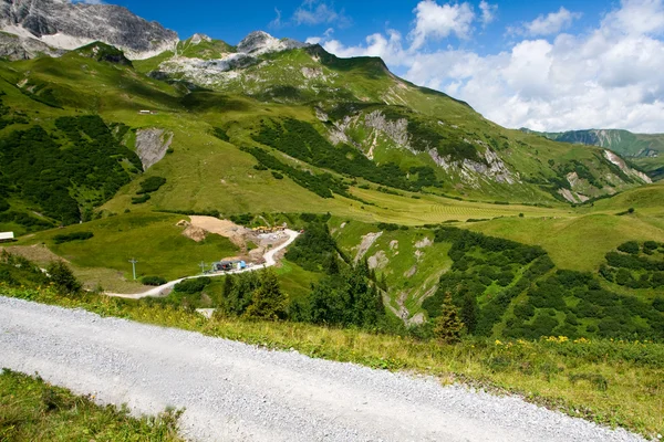Зеленые летние Альпы — стоковое фото