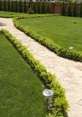 Garden stone path clipart