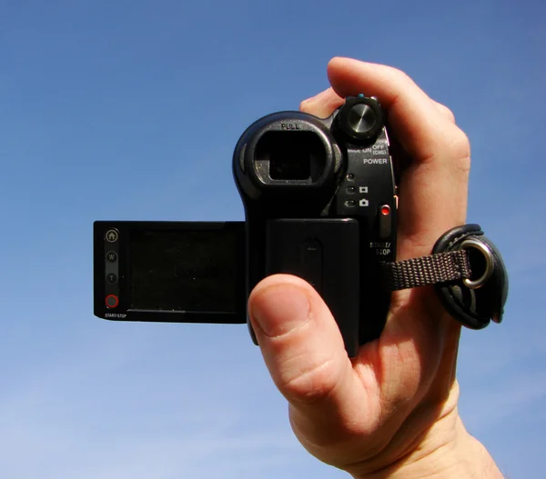 Videocamera è in una mano — Foto Stock