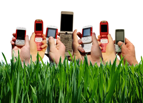 Мобільні телефони — стокове фото