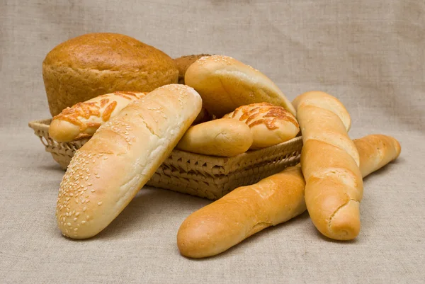 Surtido de pan horneado — Foto de Stock