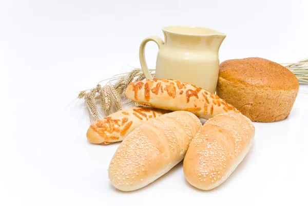 Lapte și pâine — Fotografie, imagine de stoc