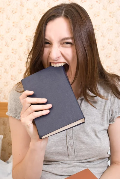 Young woman with book — Stock Photo, Image
