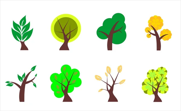 Conjunto de árvores coloridas — Fotografia de Stock