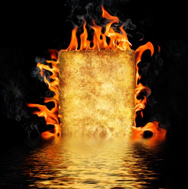 Burning paper clipart