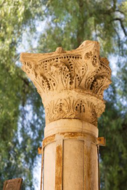 Ancient column of Saint Nicholas church clipart
