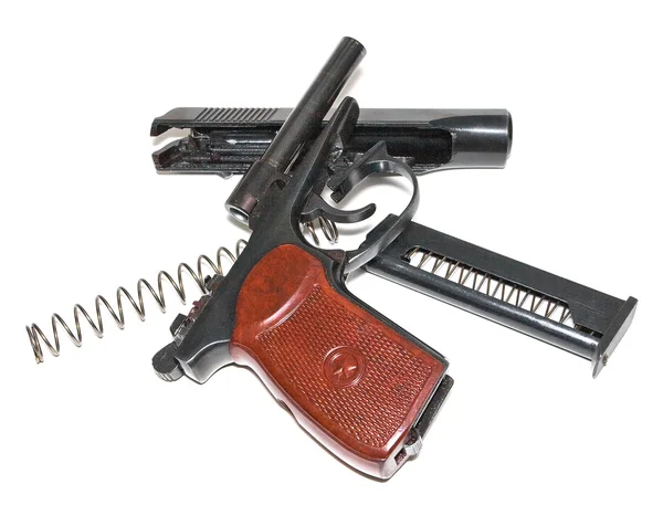 Disassembled russian handgun — Stock Photo, Image