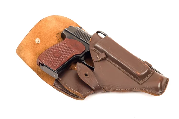 Handgun and holster — Stock Photo, Image