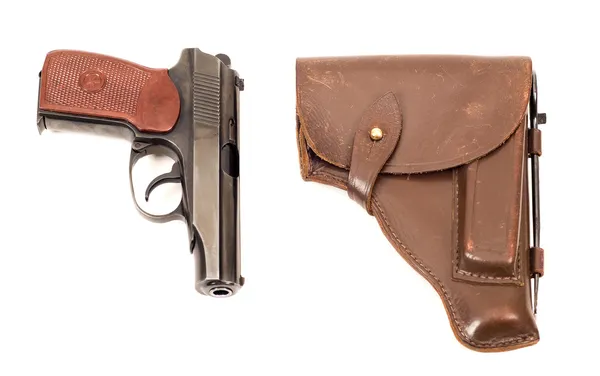 Handgun and holster — Stock Photo, Image