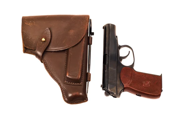 Handfeuerwaffe und Holster — Stockfoto